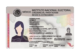 Ejemplo de INE, identificación oficial vigente